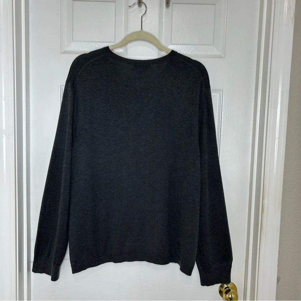 Banana Republic Silk Cashmere Charcoal‎ Luxury V Neck Versatile Sweater XL